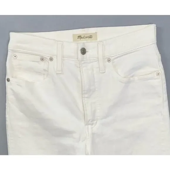 Madewell 'The Perfect Vintage Crop' Fray Stretch Denim Jeans. White, Women's 27. - Picture 2 of 5